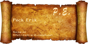 Peck Erik névjegykártya